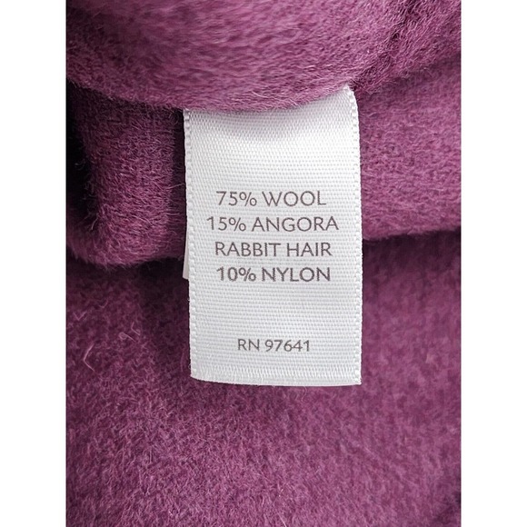 J Jill Boxy Sweater Jacket Purple Wool Angora Button Pockets Size XL Petite - Picture 8 of 10